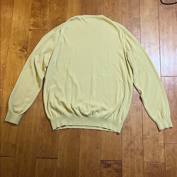 Lello Crewneck Sweater Size XXL Yellow 100% Organic Cotton Preppy Old Money - Picture 8 of 10